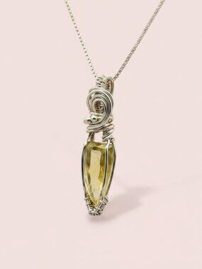Handmade Wire Wrapped Lemon Quartz wrapped in 14k Gold Filled Wire